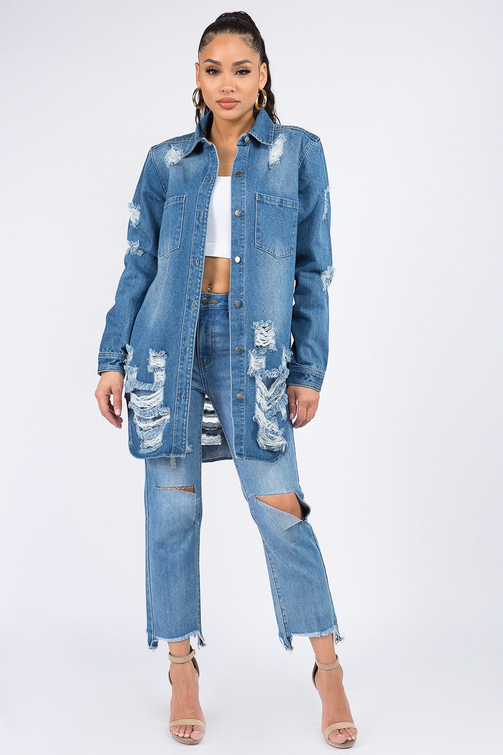 Rebel Chic Denim Shirt Jacket