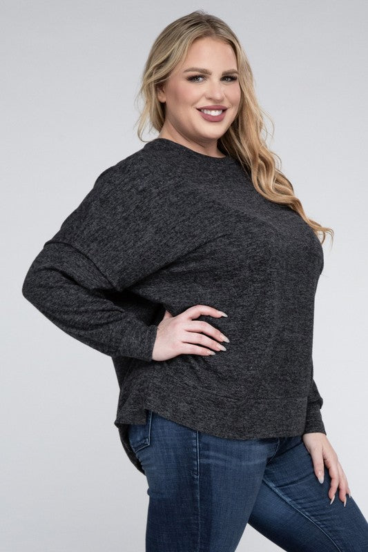 Melange Drop Shoulder Sweater