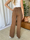 High Rise Garment Dye Wide Leg Jeans