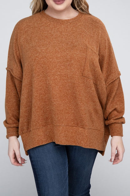 Melange Drop Shoulder Sweater