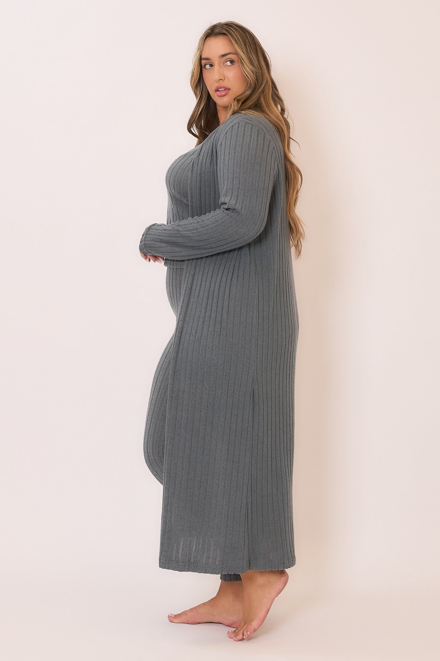 Cozy Flow Ribbed Duster