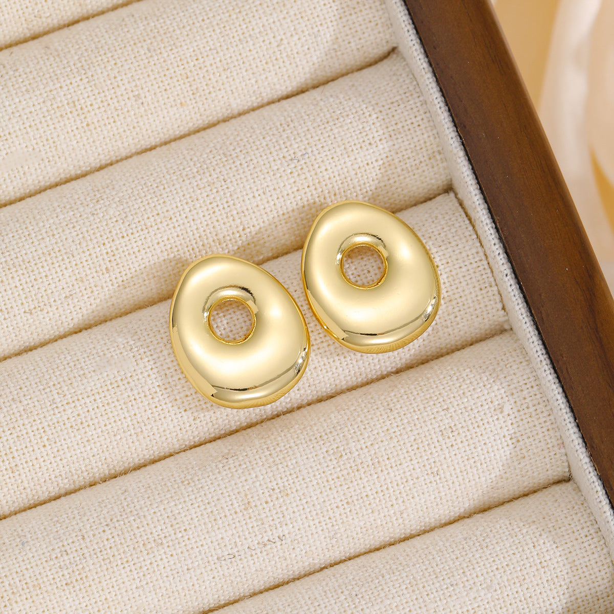 18K Bubble Letter Stud Earrings