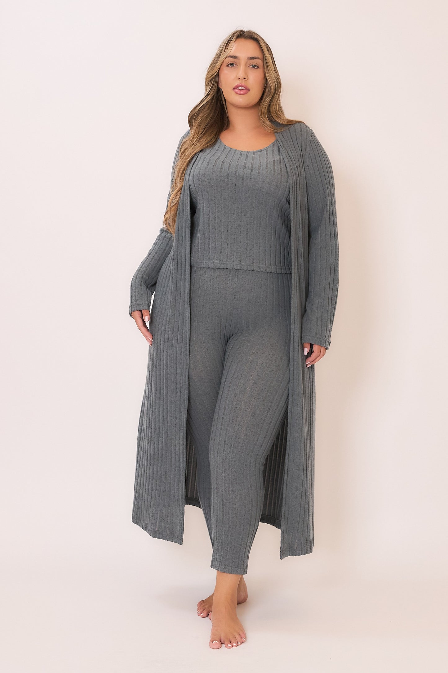 Cozy Flow Ribbed Duster