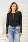 Crochet Lace Hem Sleeve Button Top