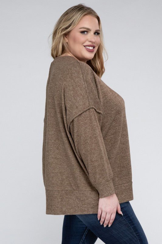 Melange Drop Shoulder Sweater