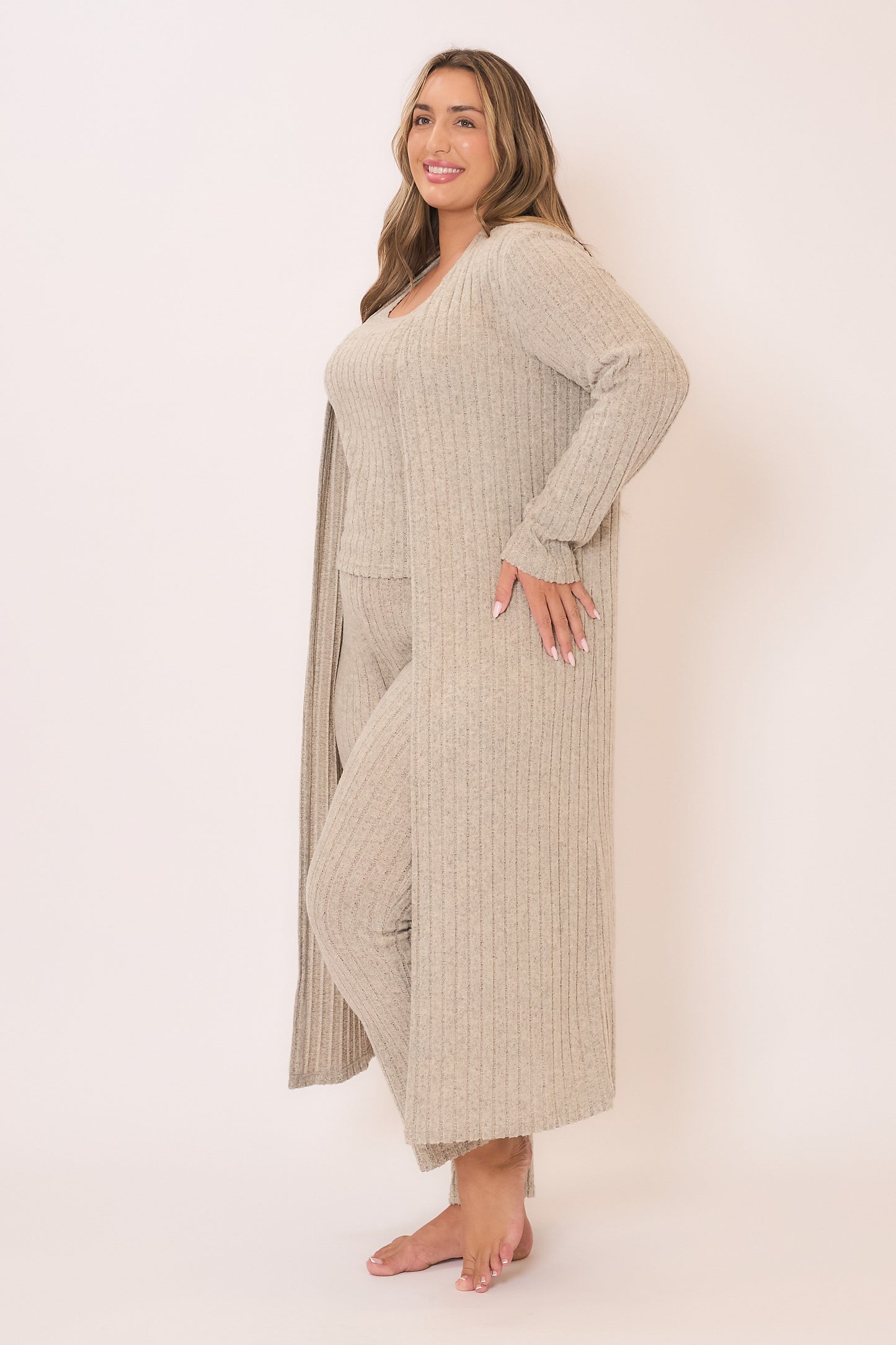 Cozy Flow Ribbed Duster