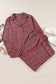 Plaid Collared Neck Pajama Set