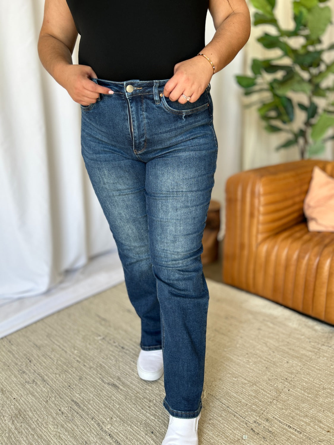 High Rise Straight Tummy Control Jeans