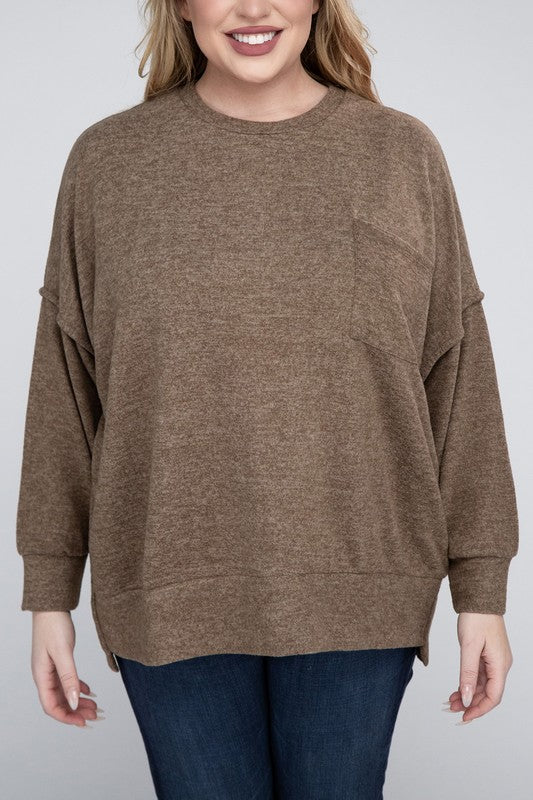 Melange Drop Shoulder Sweater