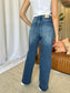 High Rise Tummy Control Wide Leg Jeans