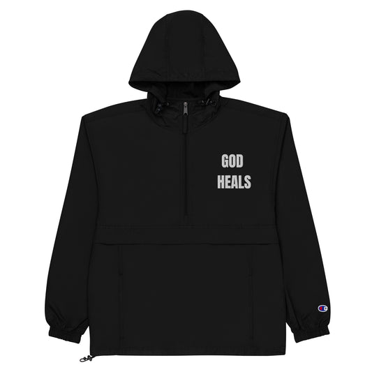 God Heals Embroidered Champion Jacket