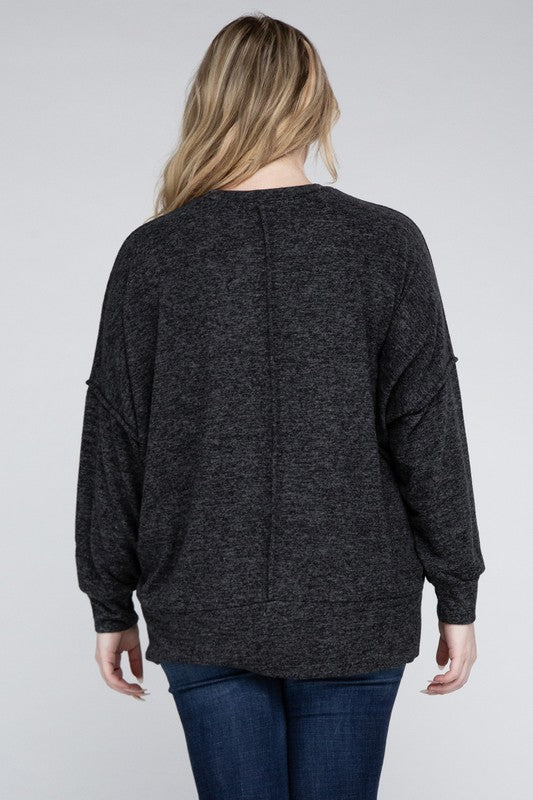 Melange Drop Shoulder Sweater