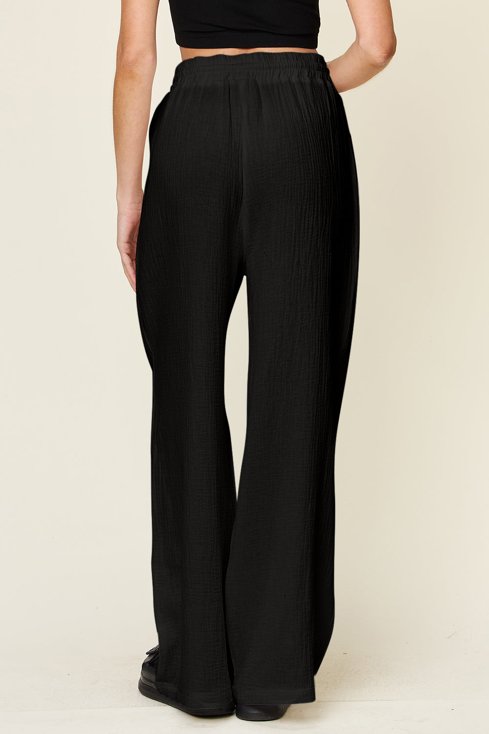 Drawstring Wide Leg Pants