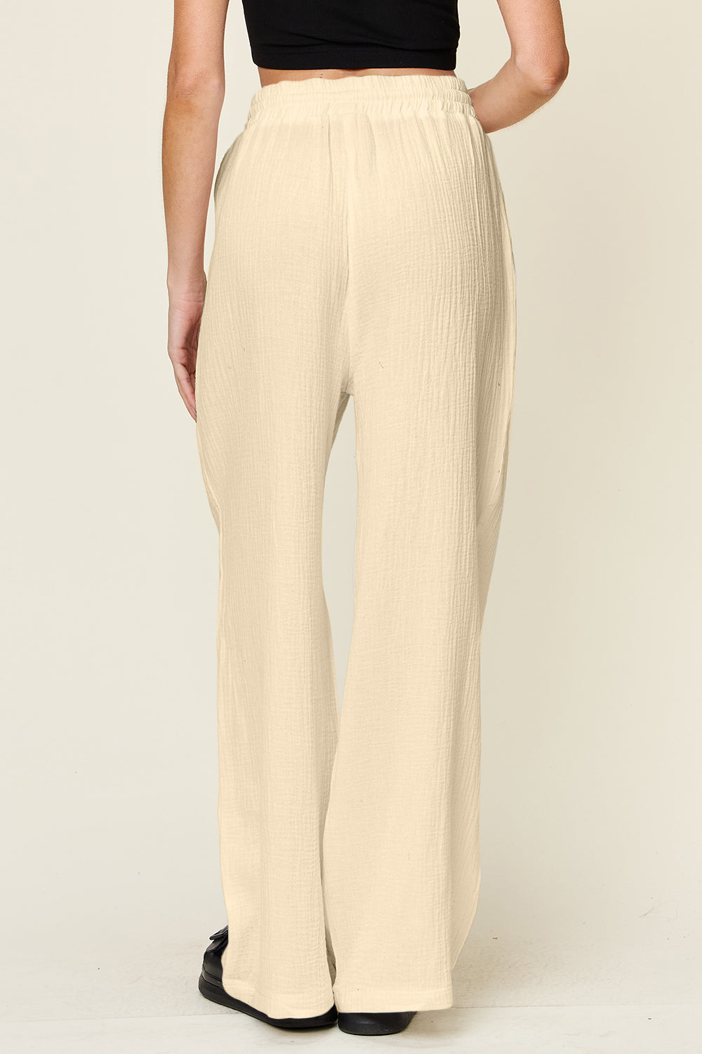 Drawstring Wide Leg Pants