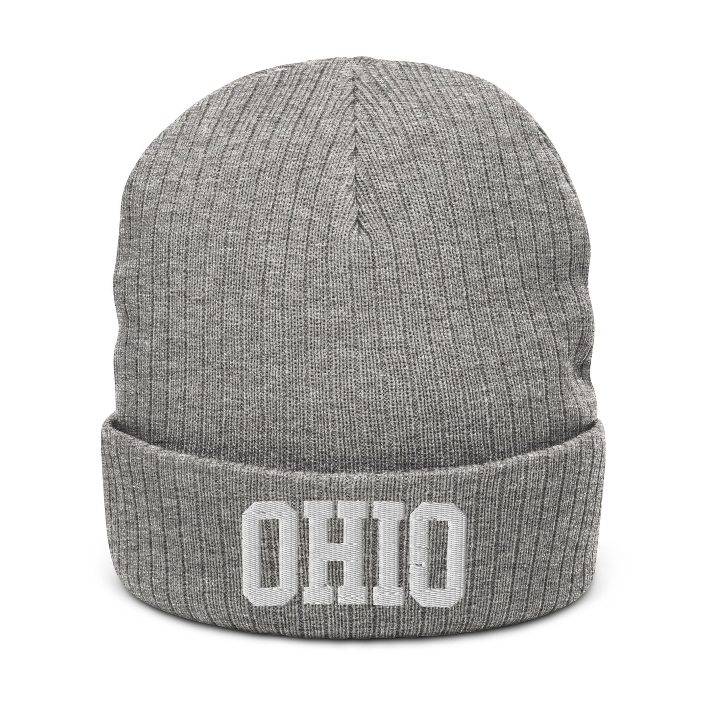 Distressed OH Ribbed knit beanie