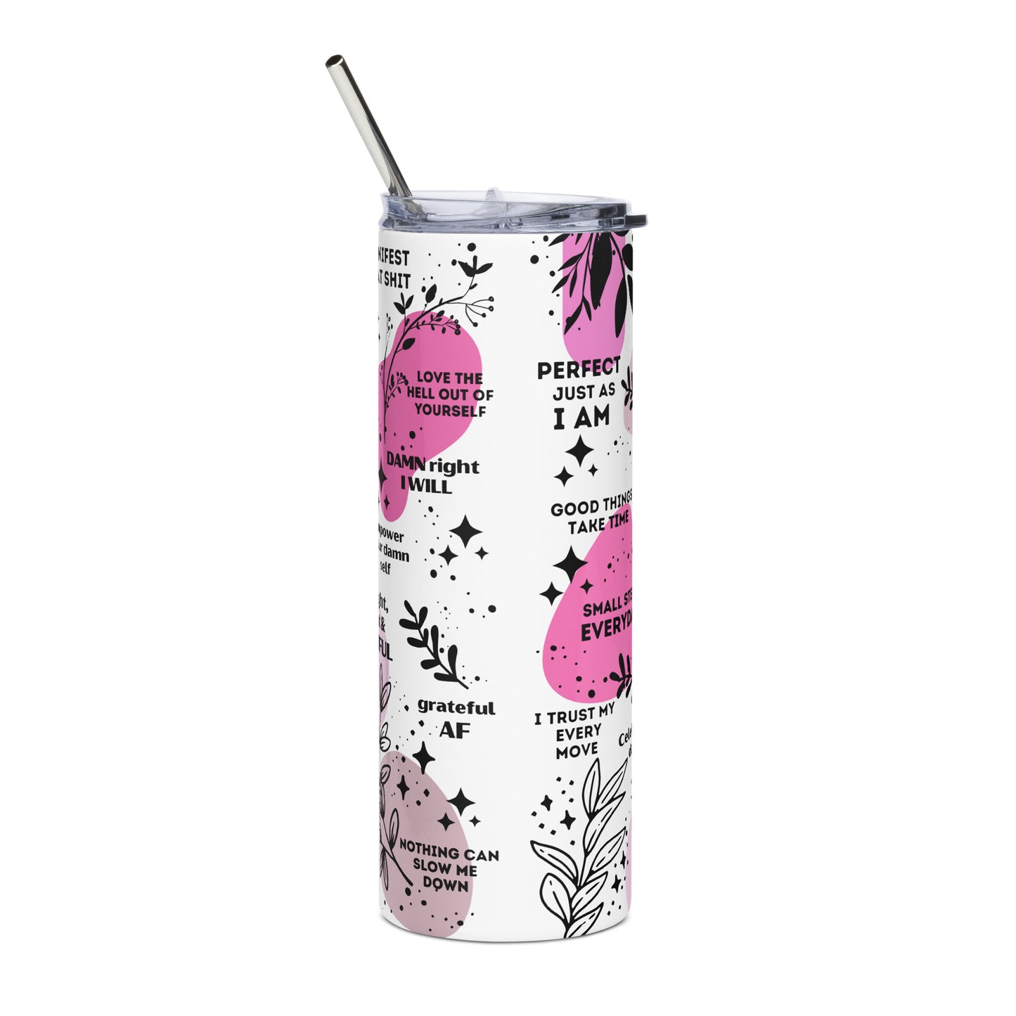 I AM ENOUGH Stainless Steel Tumbler - Pink