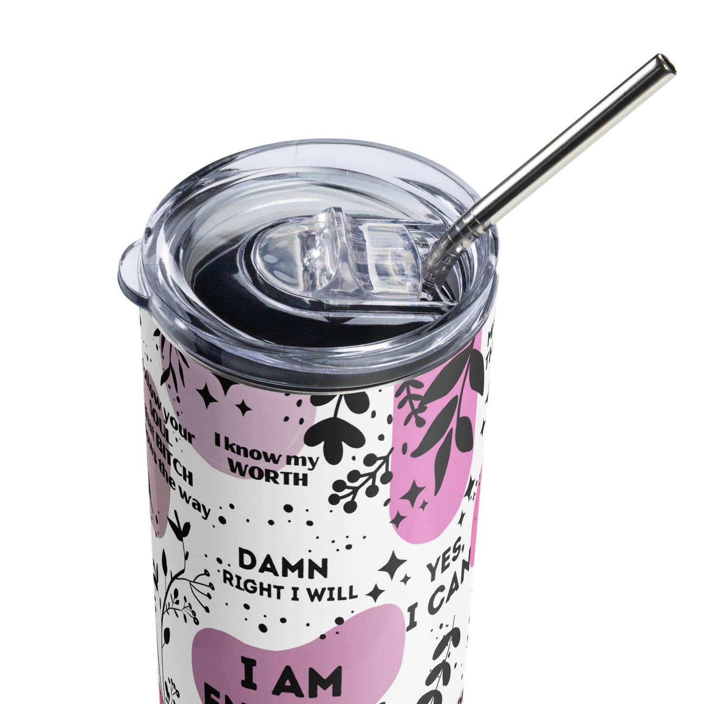 I AM ENOUGH Stainless Steel Tumbler - Pink