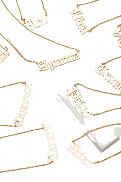 Laser cut zodiac necklace