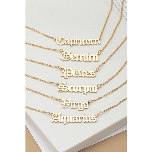 Laser cut zodiac necklace