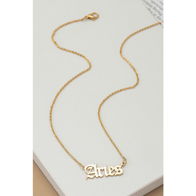 Laser cut zodiac necklace