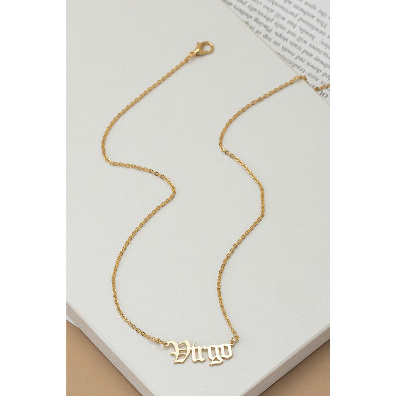 Laser cut zodiac necklace