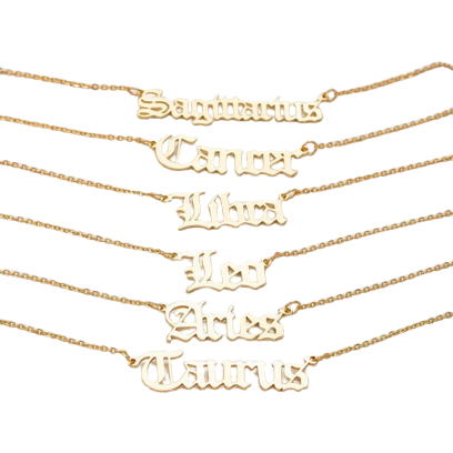 Laser cut zodiac necklace