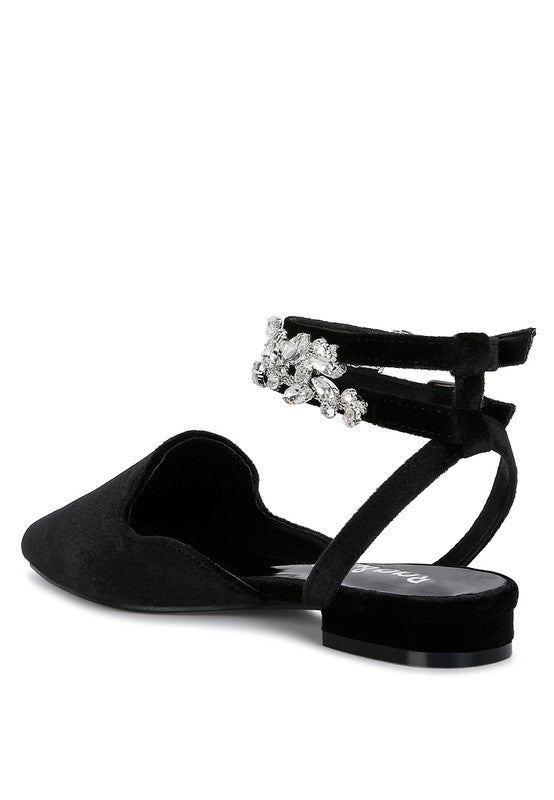 SALOME Velvet Luxe Jewelled Flat Mules