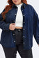 Plus Pocketed Denim Jacket