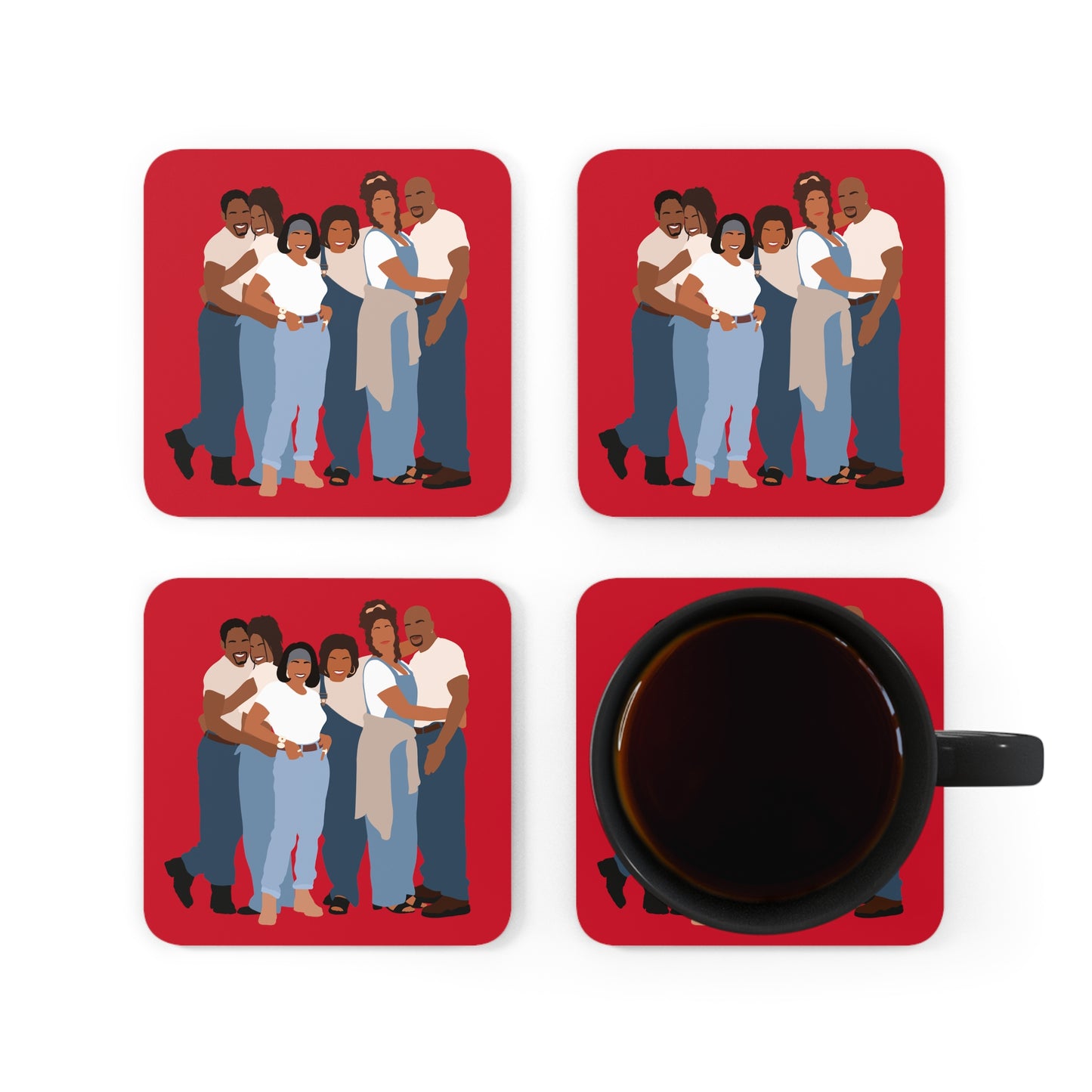 Living Single Inspired Corkwood Coaster Set