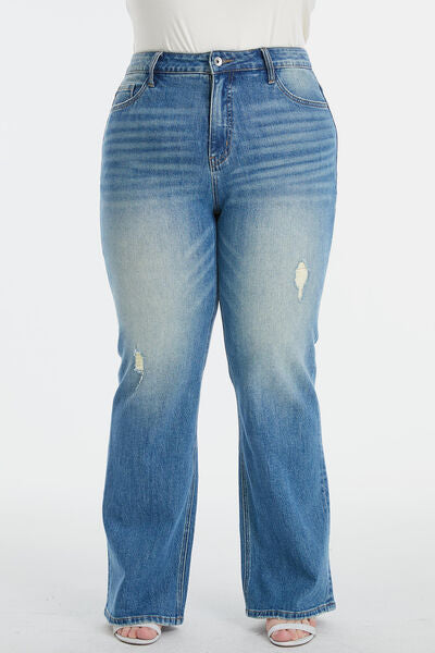 Ultra High-Waist Gradient Bootcut Jeans