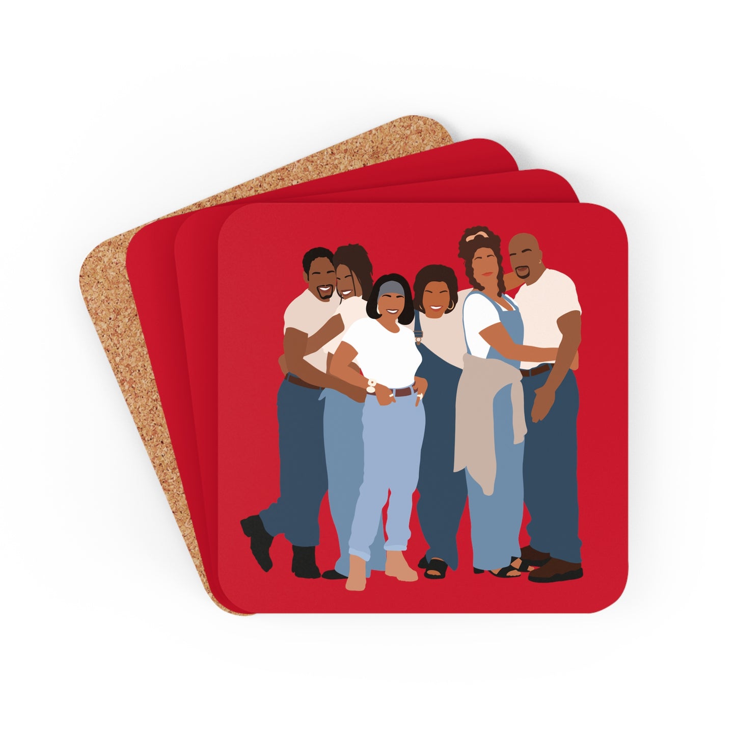 Living Single Inspired Corkwood Coaster Set