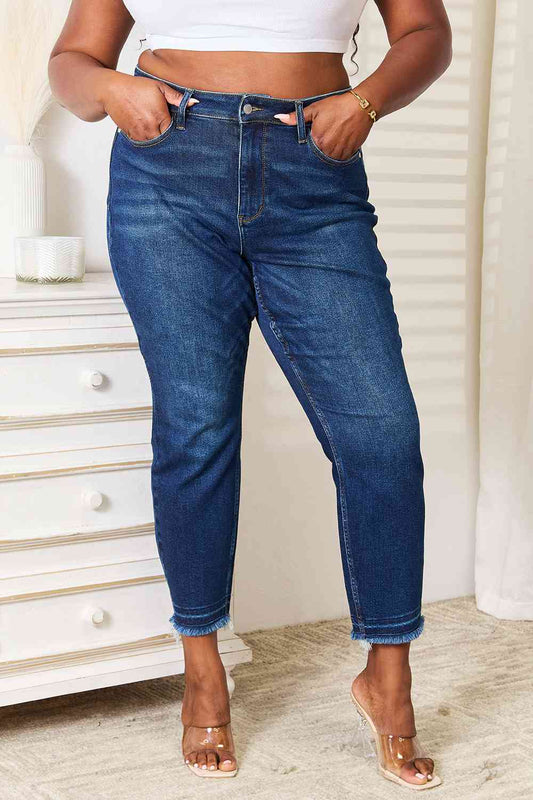 High Waist Released Hem Jeans