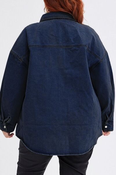 Plus Pocketed Denim Jacket