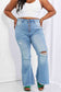 Vibrant Jess Button Flare Jeans