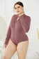 Plus Size Zip Up Long Sleeve Bodysuit