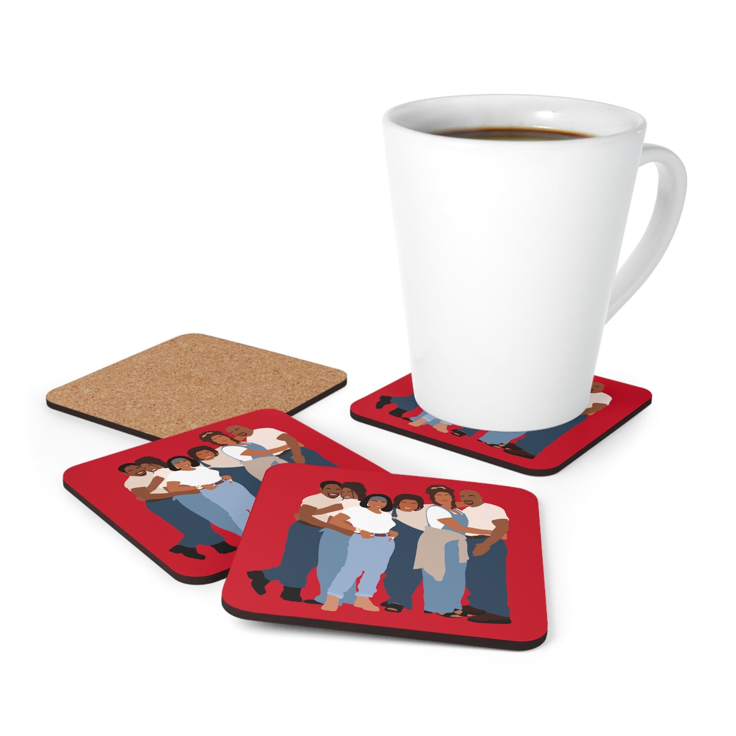 Living Single Inspired Corkwood Coaster Set