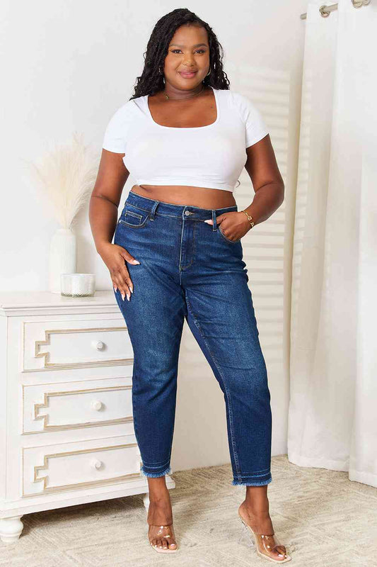 High Waist Released Hem Jeans