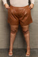 Leather Baby High Waist Vegan Leather Shorts