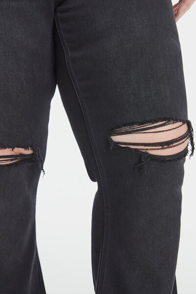 Raw Edge Flare Jeans