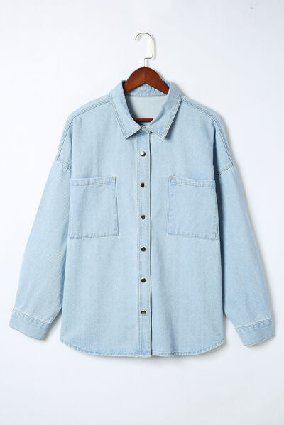 Plus Pocketed Denim Jacket